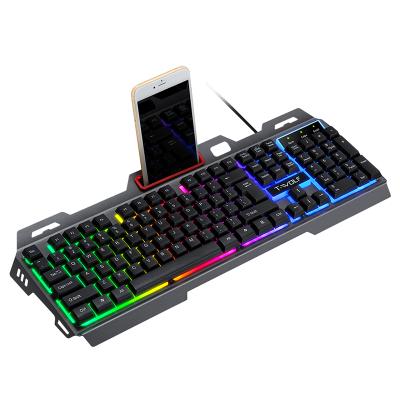 China Waterproof Hot Selling TF600 Backlight Keyboard with Phone Holder Wired Mouse 2 in 1 Gaming Keyboard and Mouse Set for sale