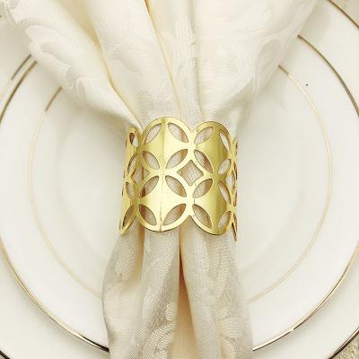 China Viable Wholesale Napkin Rings Wire Round Metal Rose Gold Decoration Napkin Holder Gold Silver Metal for sale