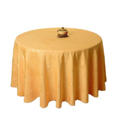 China Reusable Luxury Yellow Table Cloth Round Wedding In Various Colors Wedding Reusable Banquet Table Cloth for sale