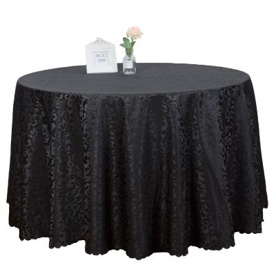 China Oilproof 100% Polyester 120 Tablecloth Round Black For Wedding for sale