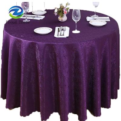 China Luxury Oilproof Jacquard Round Wedding Damask Table Cloth for sale