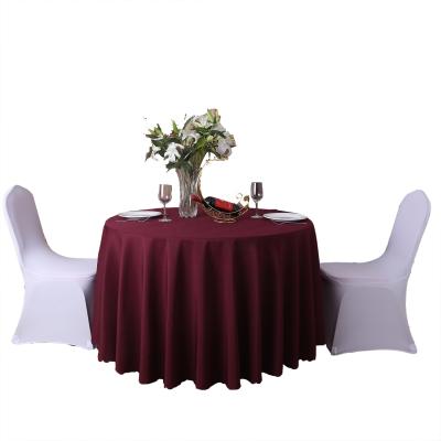 China Oilproof Premium Polyester 120 Burgundy Round Tablecloths For Restaurant for sale