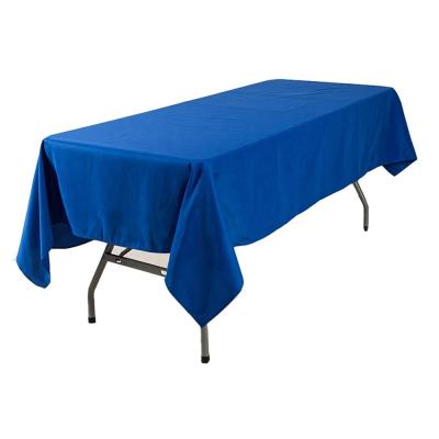 China Oilproof Polyester Single Banquet Royal Blue Rectangular Tablecloth For Wedding for sale