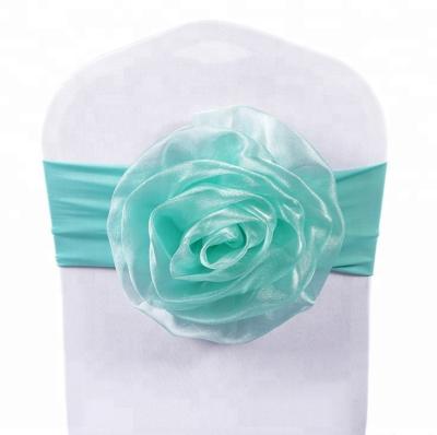 China Dustproof high quality big flower chair sash bow for wedding for sale