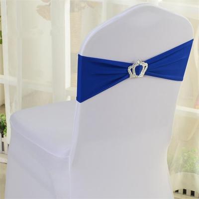 China Washable Elastic Spandex Chair Sash Bow Stretch Lycra Chair Sash For Banquet Hotel Wedding Chair Decoration for sale