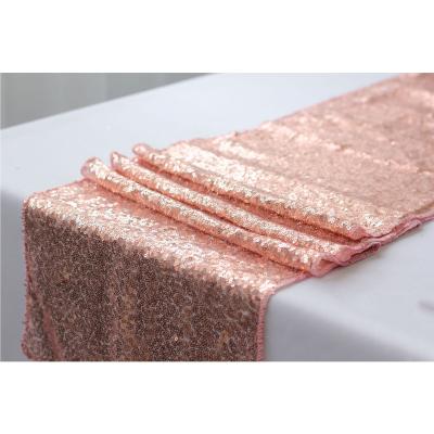 China Durable Rose Gold Sequin Table Runner Wedding Table Runner for sale