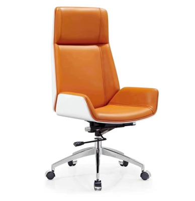 China (Height)Adjustable Modern Home and Office Use Ergonomic High Back Luxury Leather Computer Desk Chair for sale