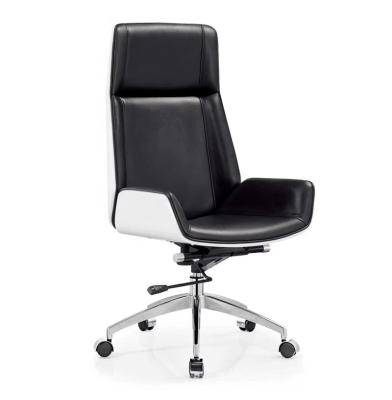 China High Back Executive Leather Office Chairs (Height)Adjustable Classic High Quality Conference Chair Without Wheels for sale