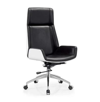 China Black And White Foshan Manager Furniture Plywood Adjustable Executive Leather Office Chair (Height) for sale