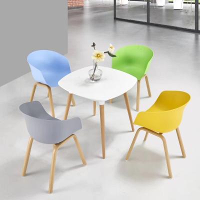 China Fashion Hot Selling Leisure Simple Solid Color Garden Armless Cafe Plastic Chairs For Home for sale