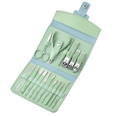 China Fashionable And Convenient Customized Logo 16 Pieces Stainless Steel Manicure Tools Gift Nail Clipper Set 16 Pcs Manicure And Pedicure Set Manicure Knife for sale