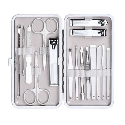 China Fashionable and Convenient Custom Logo Stainless Steel Manicure Pedicure Set Nail Clipper Cutter Set 16 Pieces Beauty Manicure and Pedicure Set Nail Scissors for sale