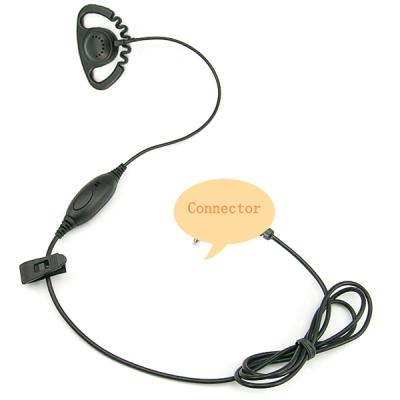 China Bulit In MIC In PTTs Built-in Microphone D Shape Earhook Earphone For Baofeng Kenwood 2 Pins Walkie Talkie K Style Connector for sale