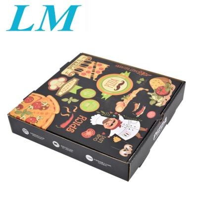 China Offset Printing Pizza Box With Logo Printed Food Kraft Paper Box Custom Food Packaging Wax Coated for sale