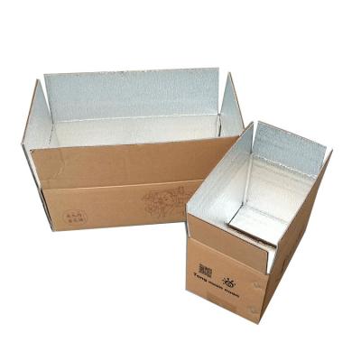 China Recyclable Temperature Controlled Foil Coated Aluminum Thermal Insulated Cardboard Insulation Food Packaging Box Paper Box for sale