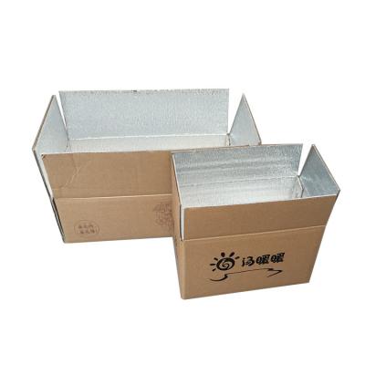 China Bubble Cold Chain Food Cardboard Box Recyclable Thermal Insulated Mailing Aluminum Foil Box for sale