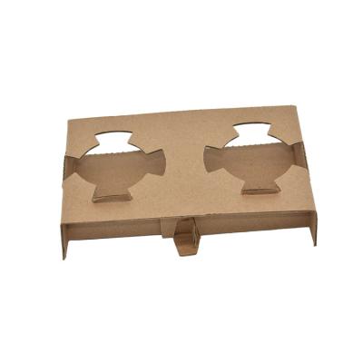 China Custom Take Out Coffee Drink Use Corrugated Paper Cup Holder For 2 Cups for sale