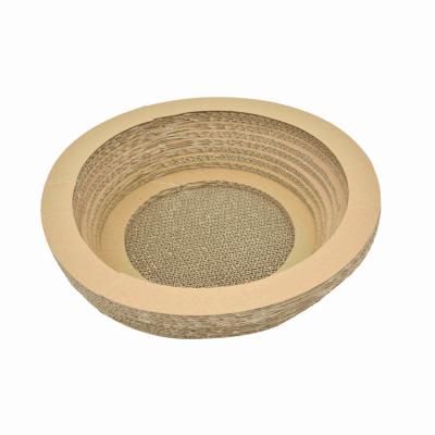 China Sustainable Pet Cat Scratch Board Cat Grinding Claw Toys Wrinkled Paper Cat Nest for sale