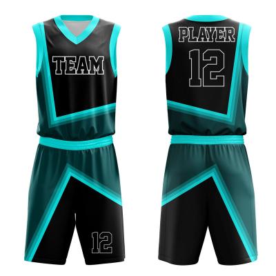 China Hot Selling Antibacterial Plus Size Men Fashion Basketball Uniform Set Sublimation Printing Good Quality Basketball Uniform for sale