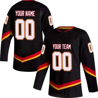 China Sublimation Printing Logo And Number Mens Ice Hockey Breathable Comfortable Quick Dry Custom Skates Wear High Top Team Jersey Shirts Clothing for sale