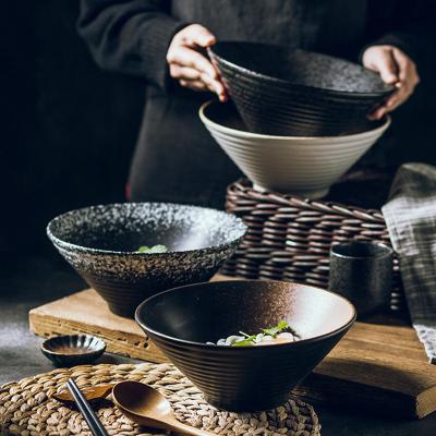 China Viable Japanese creative tableware set large bowl commercial bamboo ceramic household ceramic hat rice noodle soup bowl for sale