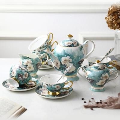 China European Exquisite Luxury Customized Small Elegant Coffee Cup Viable Afternoon Tea Set High Value Bone China Cup And Saucer Set for sale