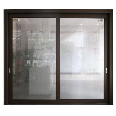 China Modern Sliding Double Exterior Doors Factory Supply Waterproof Windproof Aluminum Glass Design for sale