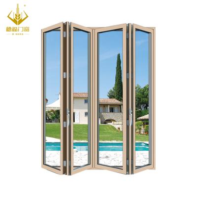 China Modern Wholesale Custom Aluminum Frame Cheap Sliding Folding Glass Doors for sale