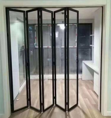 China Modern Extremely Reliable Aluminum Slim Frame Bi-Fold Interior Folding Doors In Home for sale