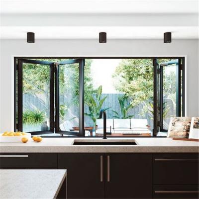 China Factory Supplier Certified Aluminum Folding Accordion Folding Kitchen Window for sale