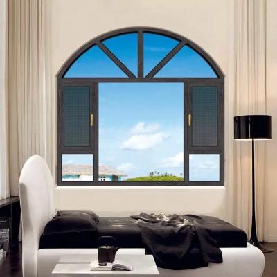 China Aluminum Swing Italy Design Round Arc Tilt Turn Swing Window for sale