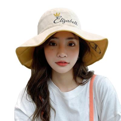 China 2021 Custom Big Brim Picture Rope Brim Women Sun Hat Summer Beach Huge Foldable Wide Brim Sun Visor Hats For Girls for sale