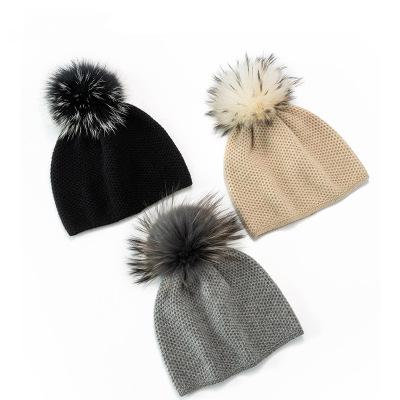 China 2021 COMMON Popular Women Gray Knit Ladies Blank Hats Custom Black Knitted Beanie With Pompom for sale