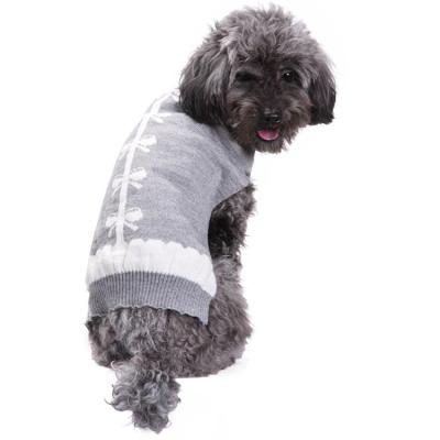 China 2021 Soft Gray Knitted Clothes Warm Winter Dog Sweater Equipment Custom Made Factory Viable For Small Dog for sale