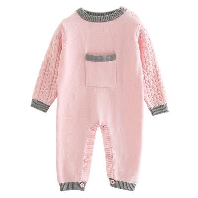 China Autumn Winter Cute Girl Long Sleeve Romper Toddler Boy Toddler Onesie 100% Cotton 100% Cotton Knit Clothes Baby Overalls Clothes for sale