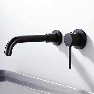 China EVA Hot Sale Single Hole Bathroom Faucets Wall Mounted Brass Metered Basin Mixer Hot And Cold Concealed Faucet for sale