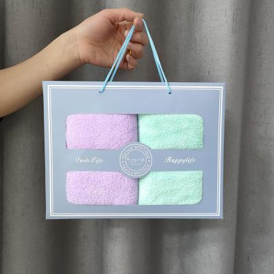 China Antimicrobial Bathroom Towel Set Luxury Brand Bath Towel With Packaging Towel Gift Set for sale