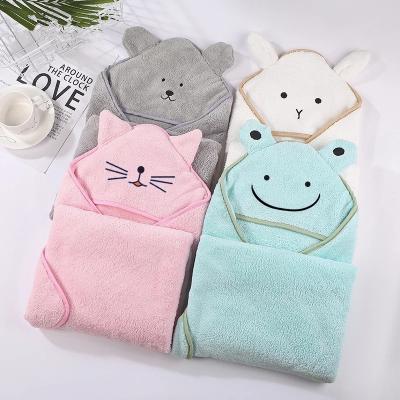 China Disposable Microfiber Coral Fleece Bath Towel Baby Bathrobe Newborn Infant 70x140 for sale