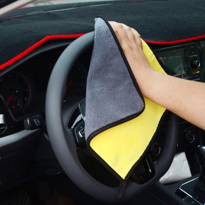 China Washable Manufacturer Sells High Density Velvet Two Coral Color Double Sided Velvet Car Towel Thickened Fiber Water Absorbing Car Wash for sale