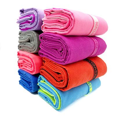 China Custom Viable Outdoor Quick Dry Sports Towel Solid Color Absorbing Gym Sweat Wiping Microfiber Towel for sale