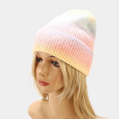 China 2021 CIS COMMON Beanie Cap Knitted Tie Dye Unisex Popular Beanie Winter Warm Keeping Hat for sale