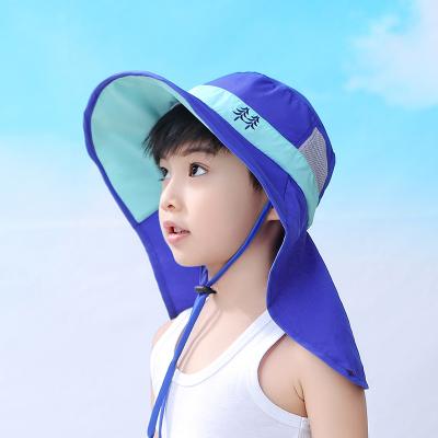 China 2021 Kids Outdoor Bucket Beach Bucket Hat Mesh Safari Hat UV Protection For Fisherman Embroidered Kids Hat Kids for sale