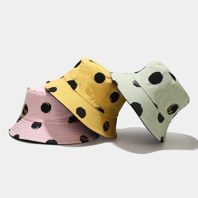 China 2021 Summer Collection Checked Dotted Bucket Hat, Adult Cotton Bucket Hats, Bucket Hat High Quality Reversible Dotting Printed for sale