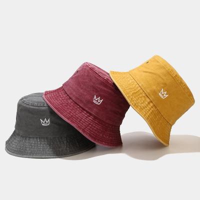 China Checked 2021 New Unisex Summer Fashion Design Bucket Hats, Yellow Washed Bucket Hats Adult Bulk, Custom Embroidered Crown Bucket Hat for sale