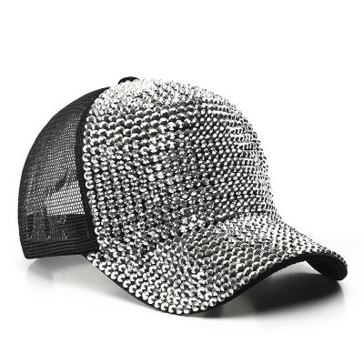 China Summer JOINT mesh bling hats for women, bling crystal rhinestone hats stud, bling hat women baseball for sale