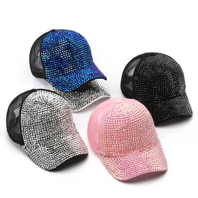 China COMMON rhinestone covers baseball caps hats, bling bling crystal baseball cap, glister stud stone hat for sale