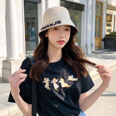 China Checked Unisex Bucket Hat Reversible With Embroidered Letters, Korean Summer Bucket Hat Customized Logo, 2021 Foldable Bucket Hat for sale