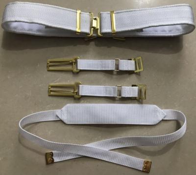 China Durable Hot Sale 5cm PP Material White Safety Belt 4pcs One Set With Gold Accessories Belt For Dubai for sale