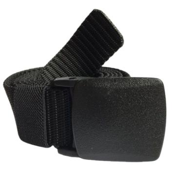 China Durable Hot Sale Black Color Knit Belt Mens Canvas Belts Braided Belts With Plastic Buckle for sale