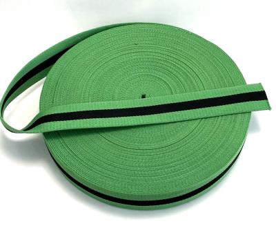 China Durable OEM and ODM 64MM Chinese Wide Green Black Green Fabric Woven Webbing Factory Strap for sale